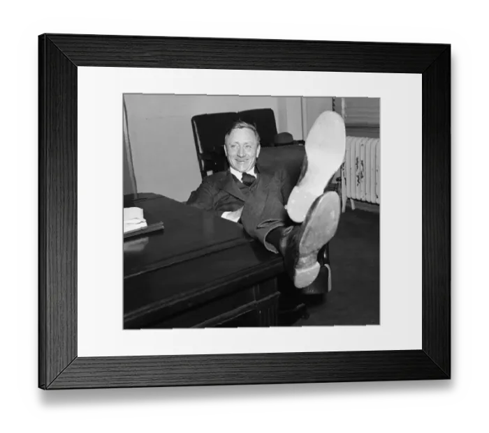 Framed Print : William O. Douglas with Feet Up