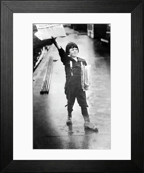 Framed Print : Boy Selling Newspapers Framed Print : Boy Selling Newspapers
