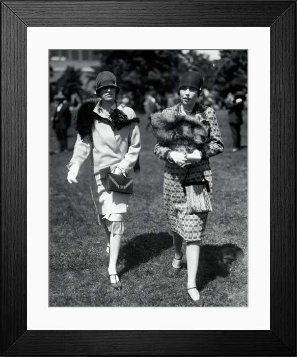 Framed Print : Horse Show; Women With Fox Stoles Framed Print : Horse Show; Women With Fox Stoles