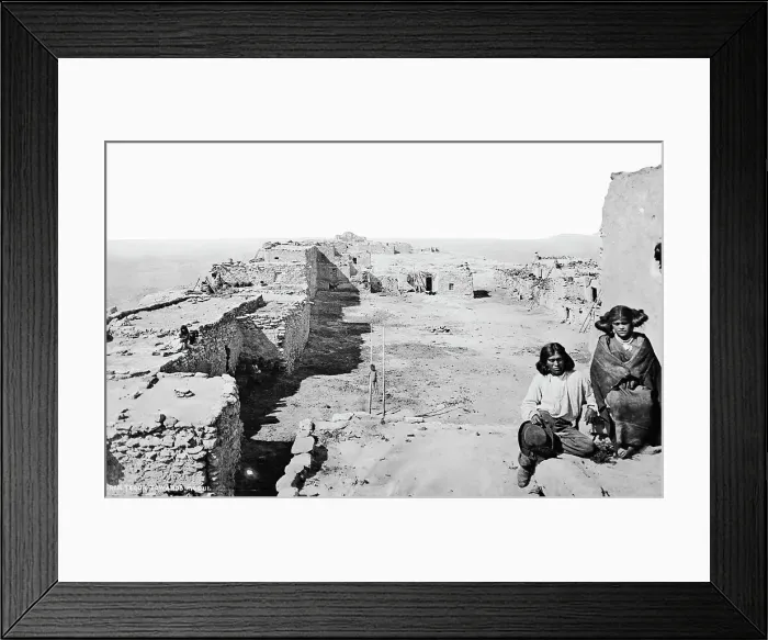 Framed Print : Teenage Boy and Girl on Hopi Pueblo Framed Print : Teenage Boy and Girl on Hopi Pueblo