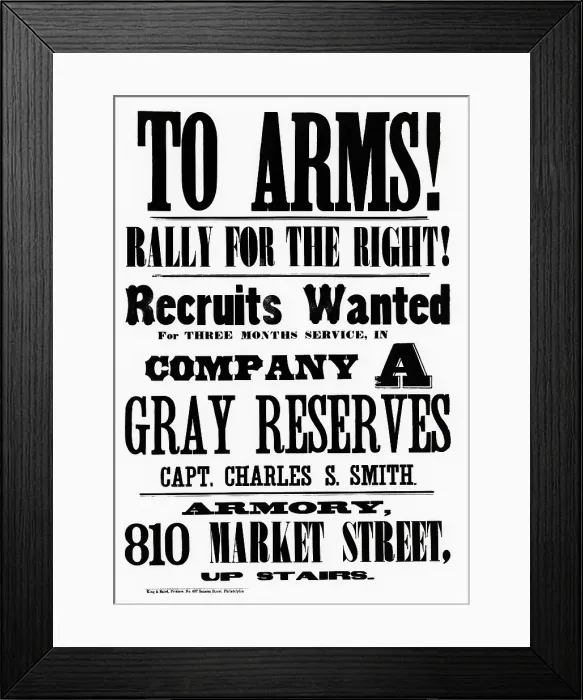 Framed Print : Union Army Recuiting Poster Framed Print : Union Army Recuiting Poster