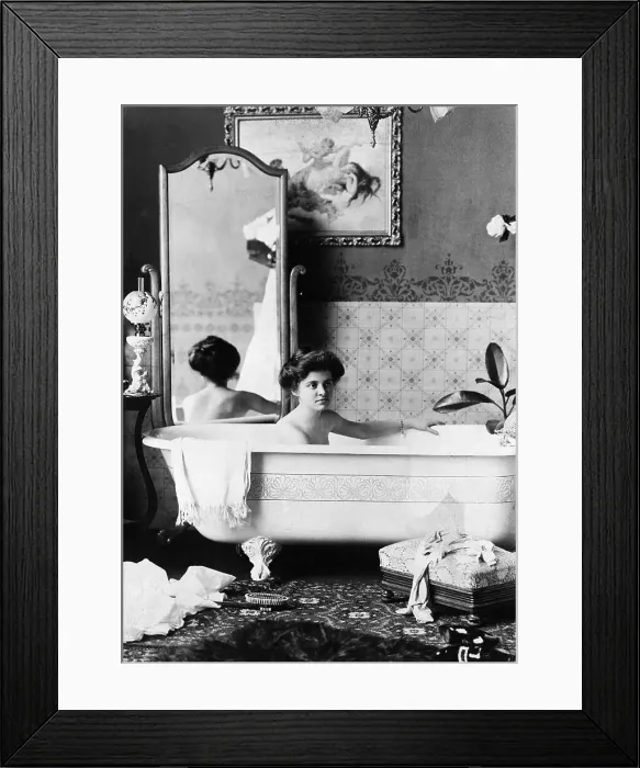 Framed Print : Young Woman in Her Bath, ca. 1900 Framed Print : Young Woman in Her Bath, ca. 1900