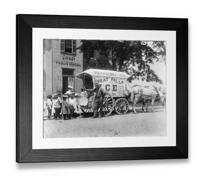 Framed Print : Ice Vendor Weighing Ice Block Framed Print : Ice Vendor Weighing Ice Block