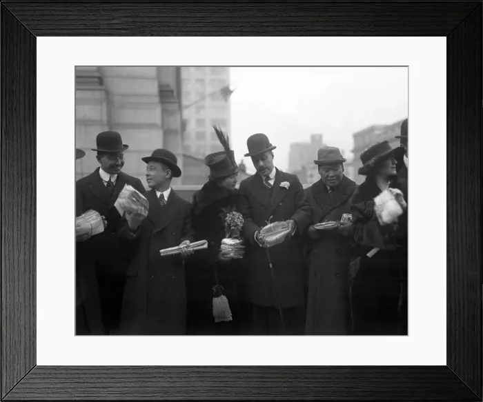 Framed Print : People standing in line holding letters Framed Print : People standing in line holding letters