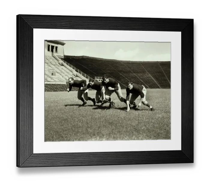Framed Print : Group of Football Tackles and Guards