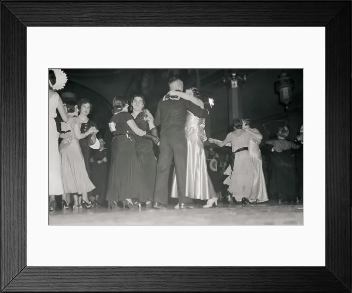 Framed Print : Couples Dancing at Speakeasy Nightclub