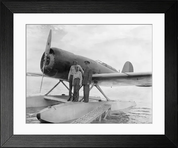 Framed Print : Portrait of Lindbergh's with Officer