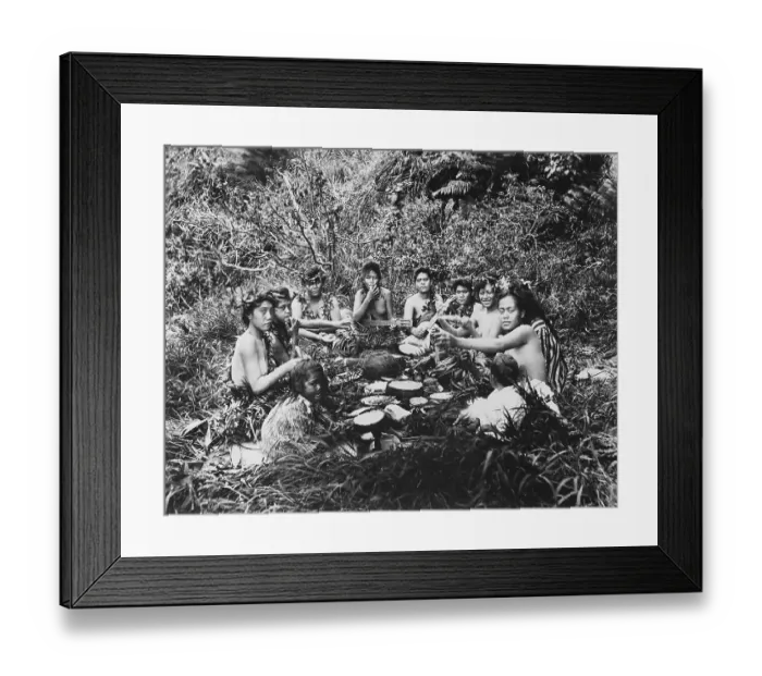 Framed Print : Native Hawaiians at a Picnic Framed Print : Native Hawaiians at a Picnic