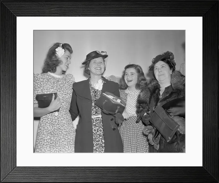 Framed Print : Joseph Patrick Kennedy's Daughter Rosemary Being Greeted by Her Sisters Framed Print : Joseph Patrick Kennedy's Daughter Rosemary Being Greeted by Her Sisters