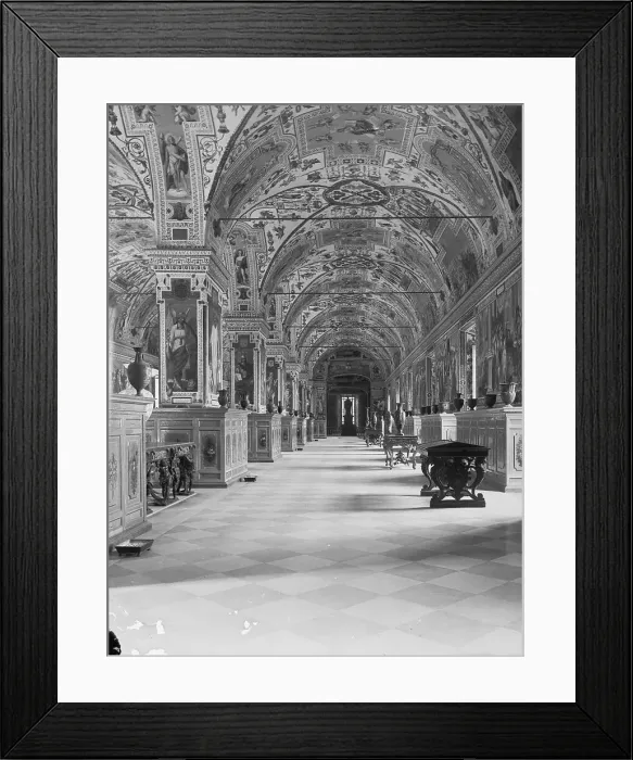 Framed Print : Decorative Arches and Ceiling View Inside Vatican Library Framed Print : Decorative Arches and Ceiling View Inside Vatican Library