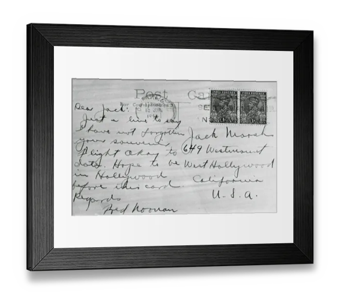 Framed Print : Postcard from Frederick Noonan Framed Print : Postcard from Frederick Noonan