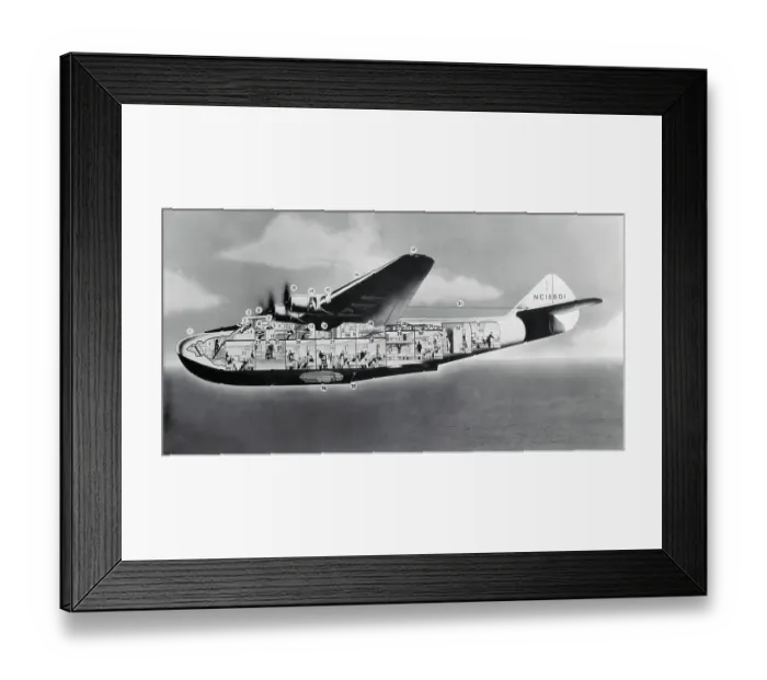 Framed Print : Diagram of Transatlantic Aircraft Framed Print : Diagram of Transatlantic Aircraft