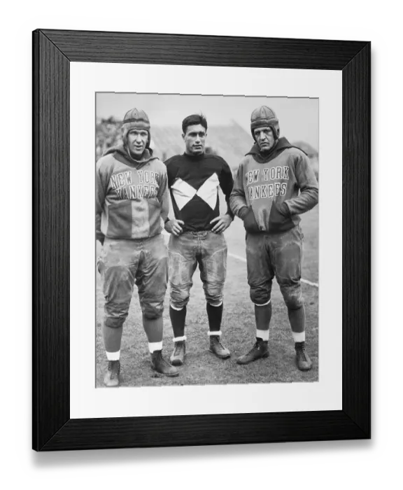 Framed Print : Football Players Posing Framed Print : Football Players Posing