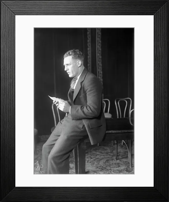 Framed Print : Red Grange Holding Check for Motion Picture Contract Framed Print : Red Grange Holding Check for Motion Picture Contract