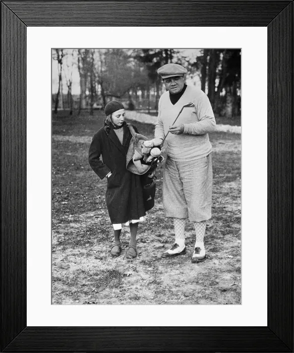 Framed Print : Babe Ruth Playing Golf Framed Print : Babe Ruth Playing Golf