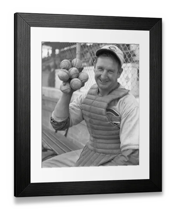 Framed Print : Ernie Lombardi Holding Seven Baseballs Framed Print : Ernie Lombardi Holding Seven Baseballs