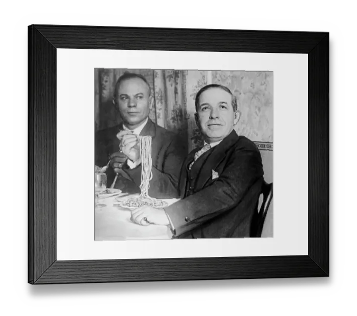Framed Print : Charles Ponzi Eating Spaghetti Framed Print : Charles Ponzi Eating Spaghetti