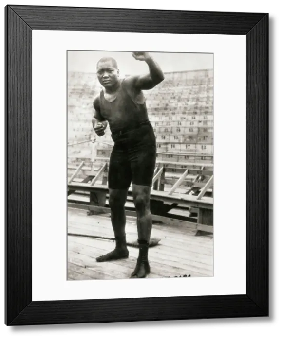 Framed Print : Jack Johnson Ready for Training