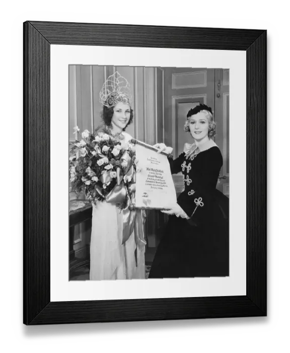 Framed Print : Mary Pickford Receiving Honor and Holding Roses Framed Print : Mary Pickford Receiving Honor and Holding Roses