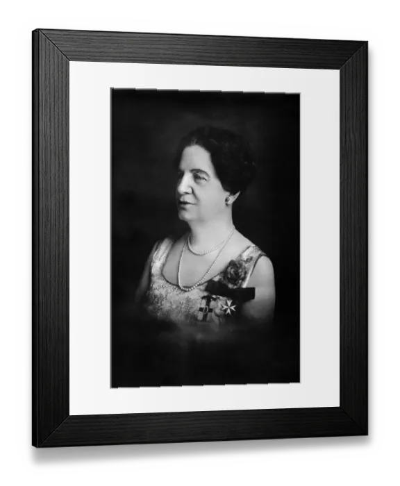 Framed Print : Profile Portrait of Magistrate Emily Murphy Wearing Pearls and Medals