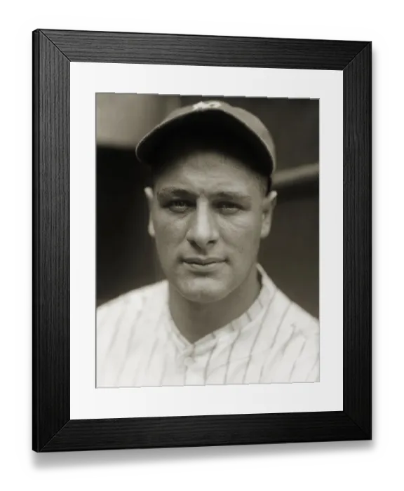 Framed Print : Baseball Player Lou Gehrig