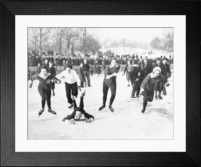 Framed Print : Women Ice Skating in Central Park Framed Print : Women Ice Skating in Central Park