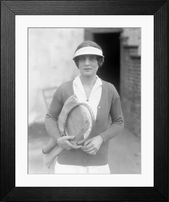 Framed Print : Helen Wills Holding Tennis Racket Framed Print : Helen Wills Holding Tennis Racket