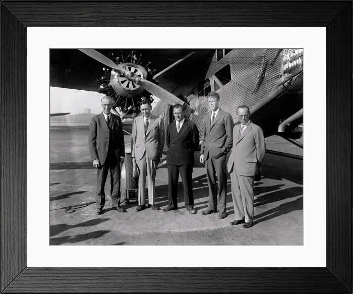 Framed Print : Portrait of Charles Lindbergh and Others Framed Print : Portrait of Charles Lindbergh and Others