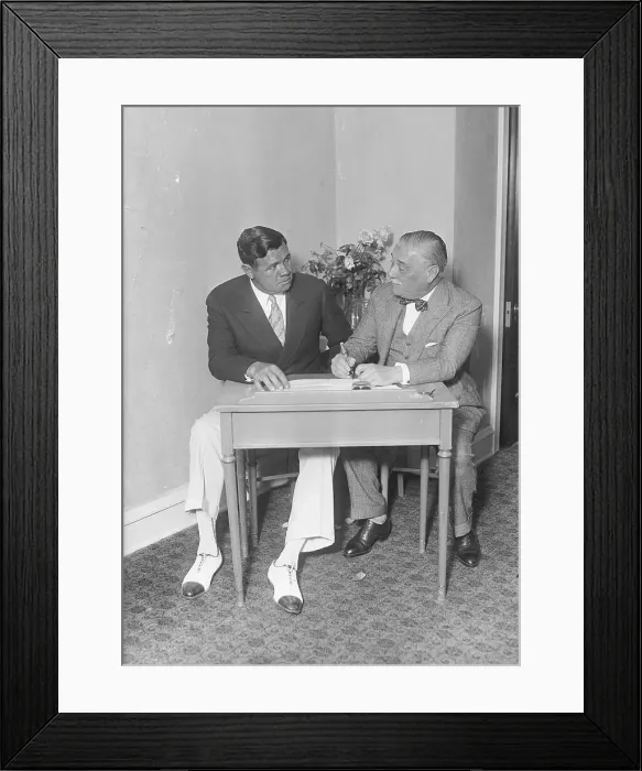 Framed Print : Babe Ruth Signing New Contract Framed Print : Babe Ruth Signing New Contract