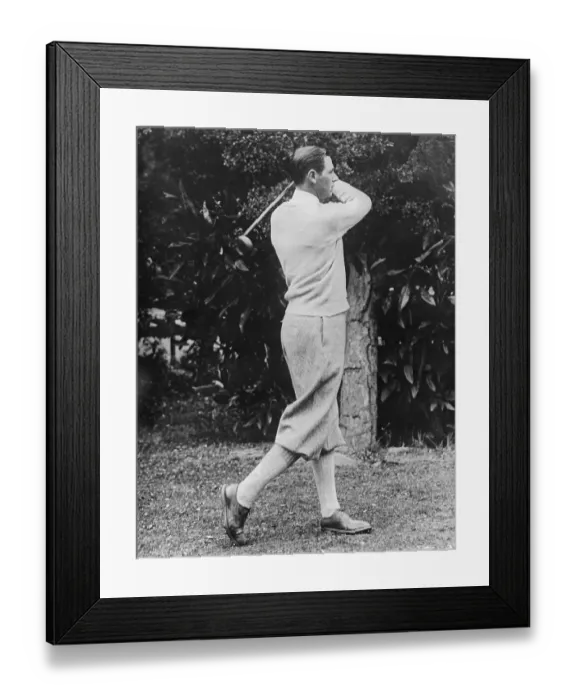 Framed Print : Jack Neville Swinging His Golf Club