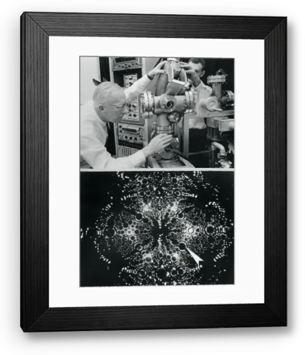 Framed Print : Professor Using Instrument and the Results Framed Print : Professor Using Instrument and the Results