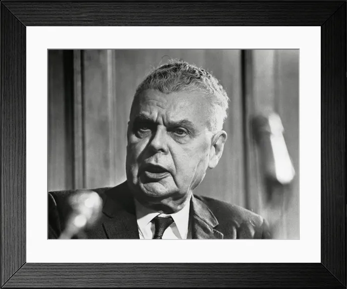 Framed Print : John Diefenbaker Speaking at Microphone Framed Print : John Diefenbaker Speaking at Microphone