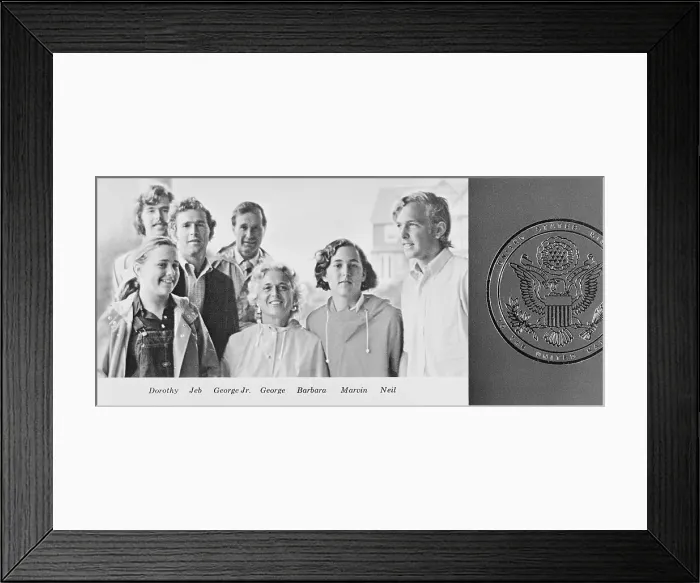 Framed Print : Former President George Bush and Family Framed Print : Former President George Bush and Family