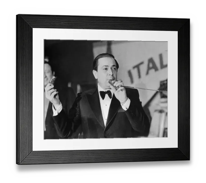 Framed Print : Joe Colombo Talking into Microphone Framed Print : Joe Colombo Talking into Microphone