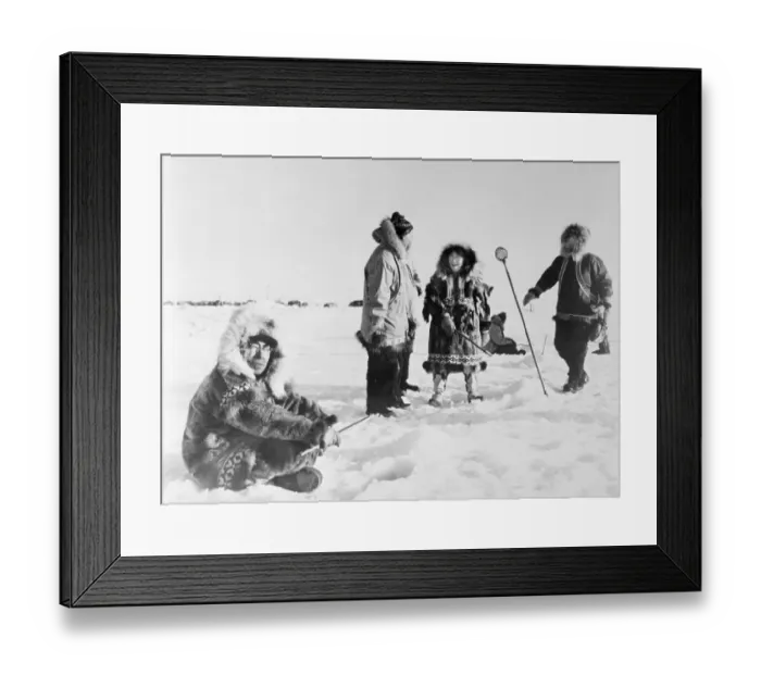 Framed Print : Inuit and Tourists Fishing in Bering Sea Framed Print : Inuit and Tourists Fishing in Bering Sea