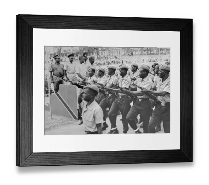 Framed Print : Soldiers Being Observed by Tanzanian Leaders Framed Print : Soldiers Being Observed by Tanzanian Leaders