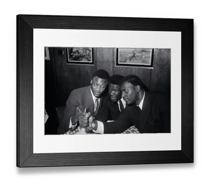 Framed Print : Boxers Share a Photograph Framed Print : Boxers Share a Photograph