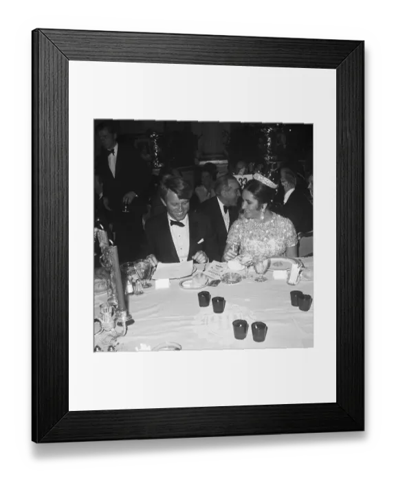 Framed Print : Robert F. Kennedy at Party with Elizabeth Taylor Framed Print : Robert F. Kennedy at Party with Elizabeth Taylor