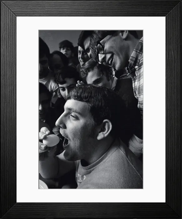 Framed Print : Students Cheering on Ira Warshaw in Contest Framed Print : Students Cheering on Ira Warshaw in Contest