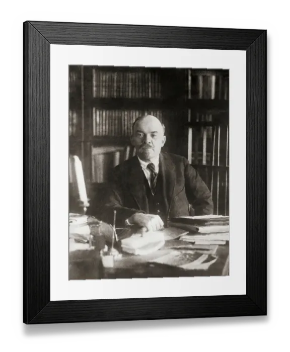 Framed Print : Vladimir Ilich Lenin Sitting at Desk Framed Print : Vladimir Ilich Lenin Sitting at Desk