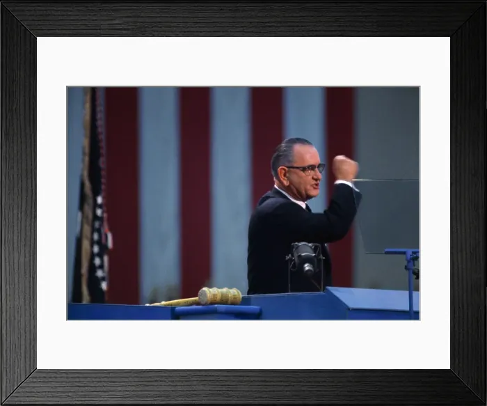 Framed Print : President Johnson Performing Speech Framed Print : President Johnson Performing Speech