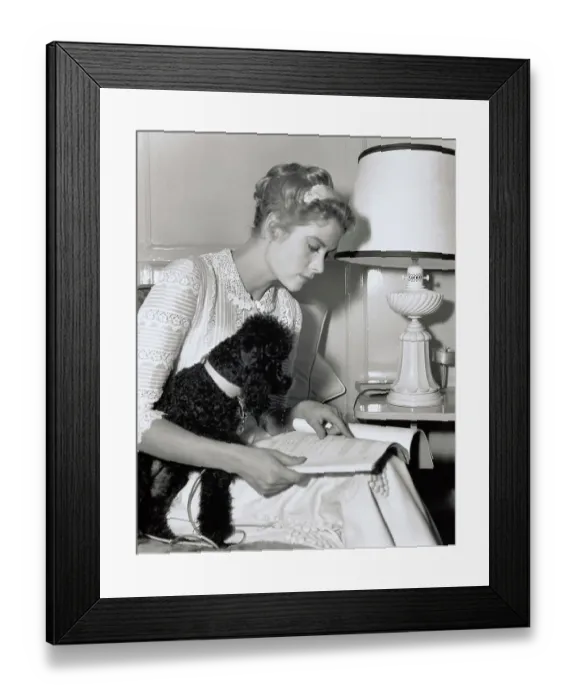 Framed Print : Grace Kelly Reading Script