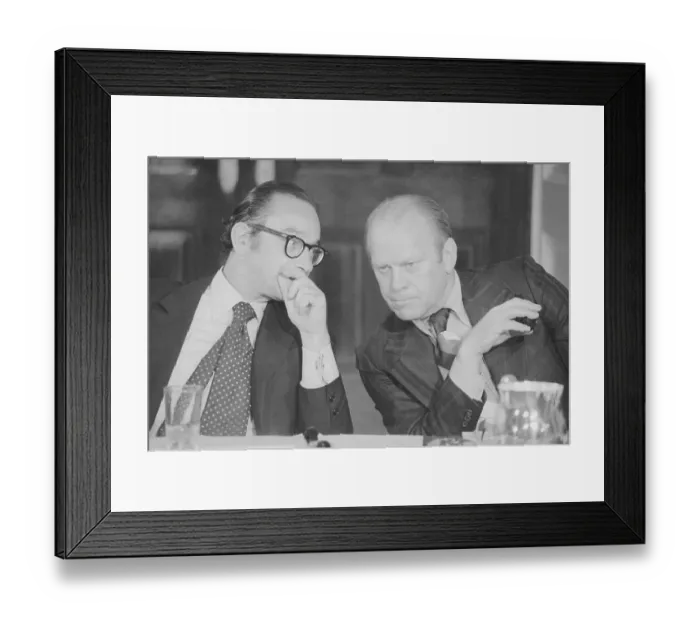 Framed Print : President Gerald Ford Conversing with Alan Greenspan Framed Print : President Gerald Ford Conversing with Alan Greenspan