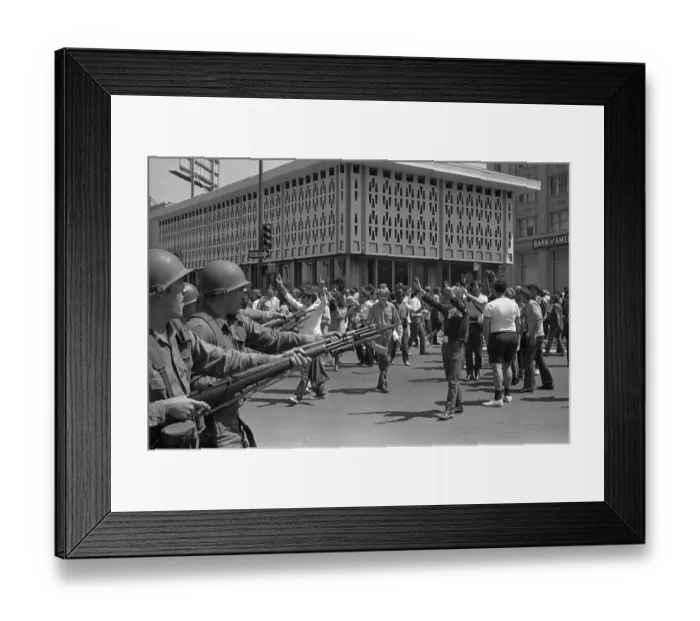 Framed Print : National Guard Confronting Demonstrators Framed Print : National Guard Confronting Demonstrators
