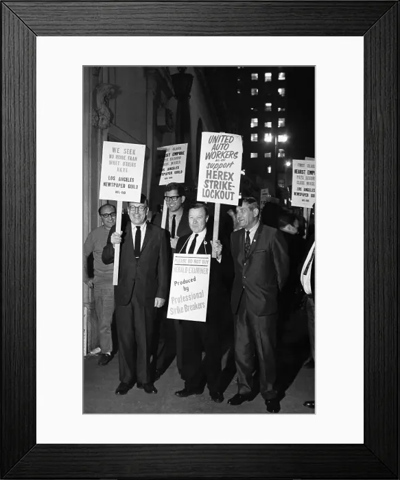 Framed Print : Walter Reuther Leading Protesters Framed Print : Walter Reuther Leading Protesters