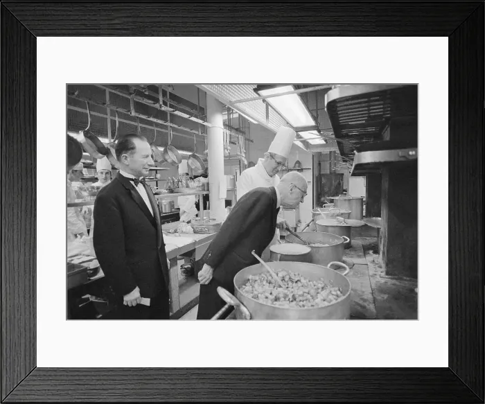 Framed Print : Charles Ritz Inspecting the Kitchen Framed Print : Charles Ritz Inspecting the Kitchen