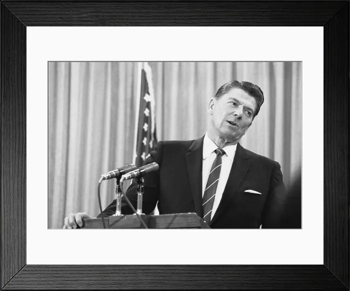 Framed Print : Ronald Reagan Standing at Podium Framed Print : Ronald Reagan Standing at Podium
