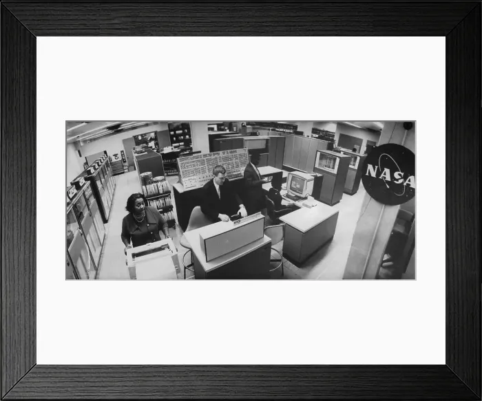 Framed Print : Employees Working in Computer Room Framed Print : Employees Working in Computer Room