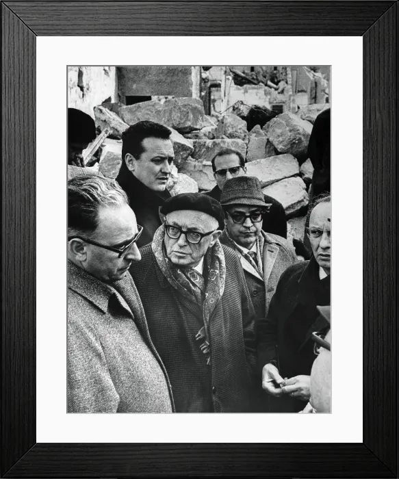 Framed Print : Aldo Moro Consoling Earthquake Victims Framed Print : Aldo Moro Consoling Earthquake Victims