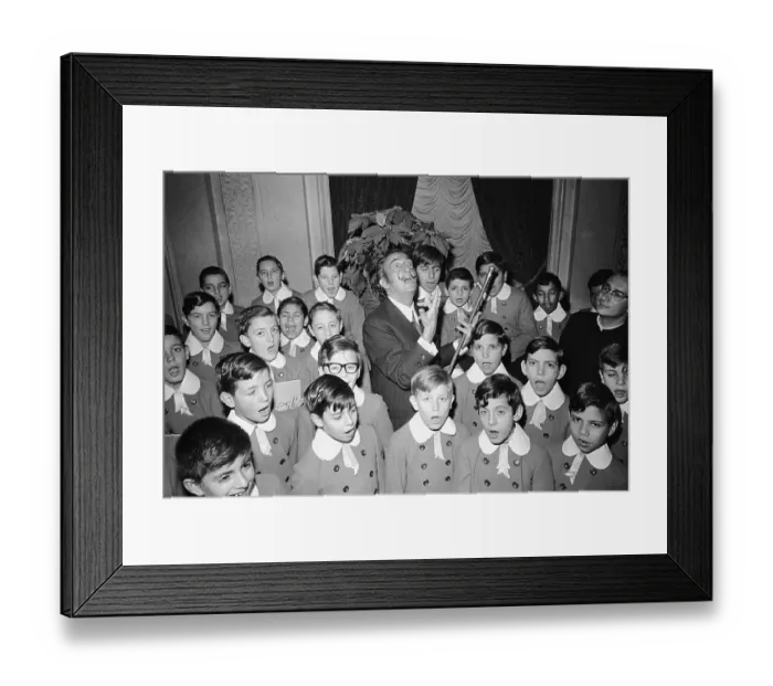 Framed Print : Salvadore Dali and Children Framed Print : Salvadore Dali and Children